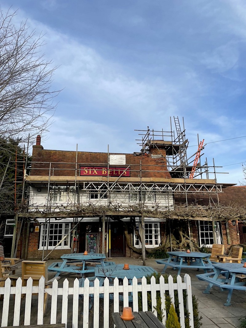 Roof Cleaning with Professional Scaffolding